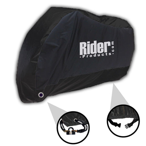 Rider Products RP202 Large Waterproof Motorcycle Cover Black